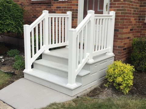 Pre-cast Steps and Vinyl Railings