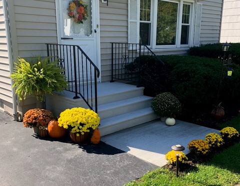 Precast Concrete Steps and Wrought Iron Railings