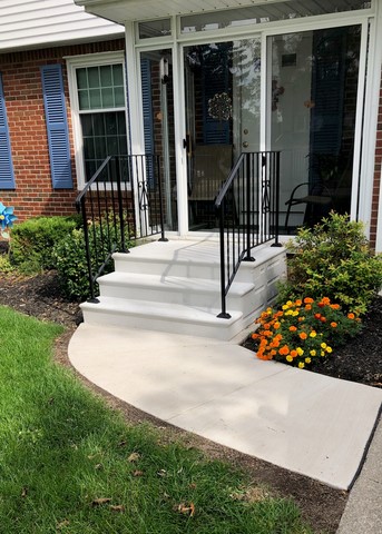 Precast Concrete Steps and Wrought Iron Railings